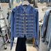 Women's Clothing Retro Palace Style Button Down Long Sleeved Top Spring And Autumn Fashion Stand Up Collar Denim Short Jacket_mkmklike.com
