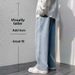 Men's Black Wide Leg Casual Jeans Straight Fit Korean Style Dad Pants Spring Trendy Plus Size_mkmklike.com