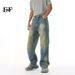 EF JEANS | 2025 Spring New American Street Dyeing And Aging Gradual Change Straight Loose Jeans Tide_mkmklike.com