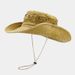 Hot Sale 2024 Solid Colors Cowboy Bucket Hat with String Denim Beach Sun Hats for Women Outdoor Hiking Bob Panama Summer_mkmklike.com