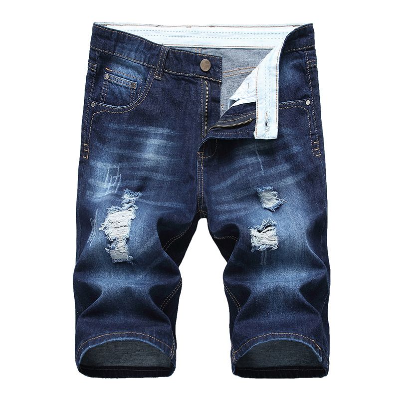 Summer New Trendy Men's Washed Straight Jeans Five-point Pants Korean Version Men's Casual Slim Shorts Cross-border_mkmklike.com