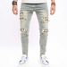 Men's Clothing Men's Biker Jeans Distressed Slim Straight Denim Pants For Urban Streetwear Fashion_mkmklike.com