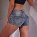 Women's Y2K Low Waisted Denim Shorts European American Style Retro Washed Double Button Super Short Hot Pants_mkmklike.com