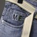 Large Size Men's Spring And Summer Trendy Brand Jeans Men's Versatile Embroidery Plus Fattening Plus Slim Denim Trousers Men's Jeans_mkmklike.com