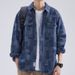 Northfold Workwear Long Sleeve Men Autumn Loose Japanese Style Brand Turn-down Collar Casual Cool Denim Couple Shirt Jacket Trendy_mkmklike.com