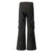 Men's Flared Jeans With Multiple Pockets, Design Sense, Deconstructed, Distressed, Washed, Casual Workwear, Long Pants,_mkmklike.com