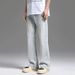Men's Vintage Washed Flare Jeans - Relaxed Fit Clean Aesthetic Straight Leg Casual Pants For Men_mkmklike.com