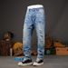 Men's Relaxed Fit Vintage Washed Denim Pants – Classic Harem Style With Artisan Distressing (28-38) – 90s Retro Streetwear For Casual Wear_mkmklike.com