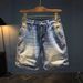 Men's Clothing Retro Old Personality Back Pocket Shorts European And American Style High End Men's Mid Length Pants_mkmklike.com