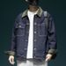 Original Color Washed Denim Jacket, Men's Loose Collar Jacket, Workwear Denim Jacket_mkmklike.com