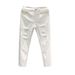 Men's Clothing White Ripped Diamond Jeans Trendy Slim Fitting Skinny Pants_mkmklike.com