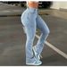 Women's High Waist Ripped Stretch Jeans - Fashionable Skinny Denim Pants With Distressed Details_mkmklike.com