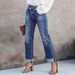 Women's High Waist Stretch Ripped Denim Jeans - Slim Straight Leg Retro Washed Blue Jeans (S/M/L/XL/XXL)_mkmklike.com