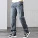 Factory Direct Sales European And American Straight Jeans Men's Loose Deep-grade Retro Jeans Foreign Trade Large-size Men's Velvet_mkmklike.com