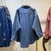 Women's Clothing Early Autumn Retro Blue Denim Shirt Jacket Autumn And Winter Layered Inner Shirt Chic Tops_mkmklike.com