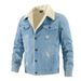 Men's Vintage Washed Denim Jacket – Slim Fit Cotton Blend With Thickened Lining (M-XXL) – Retro Workwear Style For Winter_mkmklike.com