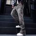 Men's Clothing Men's Trendy Wide Leg Pants Retro Washed Distressed Gray Splatter Paint Curved Blade Loose Fit Jeans_mkmklike.com