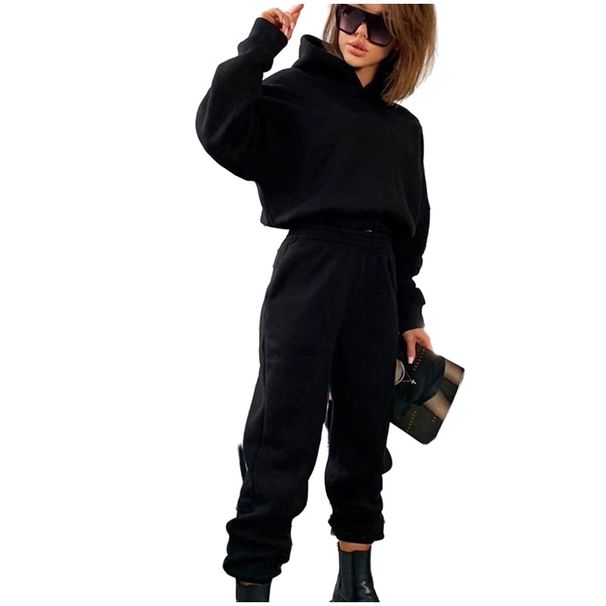 Women's Clothing autumn and winter new hooded sweatshirt casual sports suit_mkmklike.com