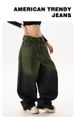 Aurora Green Washed Jeans – Oversized Streetwear Pants With Graffiti Fade For Unisex Y2K Aesthetic_mkmklike.com