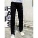 Men's Stylish High Street Washed Denim Jeans - Loose Fit Patchwork Wide Leg Pants For Casual & Streetwear_mkmklike.com