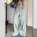 American-style Design Loose Wide-leg Jeans For Women, New Autumn Collection, High-waisted, Slimming, Versatile, Drapey,_mkmklike.com