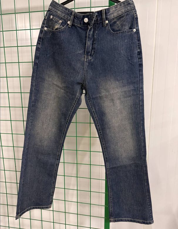 Men's Clothing Festival Sunset Blur Dyeing Washed Distressed Legs Bootcut Flared Loose Jeans_mkmklike.com