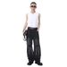 Men's Retro Washed Straight-Leg Jeans - Loose Fit Cargo Pants, Solid Color Hong Kong Style Denim For Casual & Streetwear_mkmklike.com