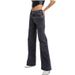 Women's Clothing Wide Leg Pants Women's Wide Leg Jeans High Waist Comfort Stretch Denim Pants For Casual & Office Wear (Gray, Sizes 25-32)_mkmklike.com