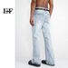 EF JEANS | 2023 New Product, Straight Versatile Solid Color Jeans For Men And Women Of The Same Style, Non-elastic, Slightly Pulled, Light Blue_mkmklike.com