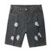 Summer Ripped American Jeans Men's 5-point Trendy Brand Hand-worn Straight Jeans Men's High Street Pants Men_mkmklike.com