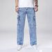 Men's Clothing Loose Fit Straight Leg Jeans Casual Workwear Fashionable Plus Size American Trendy The Straight Leg Design_mkmklike.com