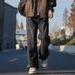 American Style Jeans, Men's Spring And Autumn High Street Vintage Loose Wide Pants, Trendy Brand Casual Straight Leg_mkmklike.com