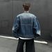 Autumn American Retro Washed Vintage Design Two-Piece High-End Denim Jacket For Men And Women_mkmklike.com