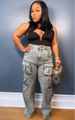 Women’s High-Waisted Cargo Jeans – Detachable Button Straps, Multi-Pocket Utility Pants, Streetwear Staple (S-3XL)_mkmklike.com