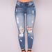 Ripped High-Waisted Skinny Jeans For Women – Stretch Denim Cropped Pants With Distressed Details (Dark Blue/Light Blue, S-3XL)_mkmklike.com