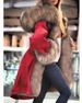 Women's imitation crystal fox fur big collar long fur collar hooded coat_mkmklike.com
