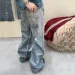 Men's Jeans 3D Printed Full Diamond For Men Straight Washed Distressed Shinning Diamon Denim Trousers Hip Hop Loose_mkmklike.com