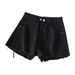 Women's High Waist Slimming Denim Shorts Summer Ripped Wide Leg Pants Loose Versatile A-Line Hot Girl Trendy Frayed Hem_mkmklike.com