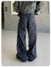 Men's Distressed Straight Leg Jeans - Vintage Washed Denim Pants With Ripped Details For Casual Streetwear_mkmklike.com