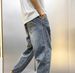 Slim Fit Cropped Jeans For Men And Teenagers Autumn New Style Versatile Light Color Casual Drawstring Jogger Pants_mkmklike.com
