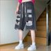 Men's Clothing Men's Ripped Denim Shorts Fashion Brand Ink Splatter Pattern Trendy Frayed Edges Loose Fit Summer Style Five Point Pants_mkmklike.com