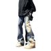 Nordmann American Style Men's Jeans With Design Sense, Patchwork Straight Pants, High Street Trendy Brand, Versatile, Cool And_mkmklike.com