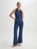 K New High Waisted Slim Fit Fashionable Sleeveless Denim Vest Wide Leg Pants Set For Women_mkmklike.com
