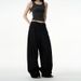 Unisex Retro Wide Leg Jeans – High-End Black Straight Cut, Streetwear Loose Fit For Men & Women_mkmklike.com