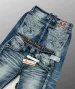 Style Blue Embroidered Cross Pattern Street Haruku Casual Hip Hop Men And Women Y2k American Retro Jeans 250226_mkmklike.com