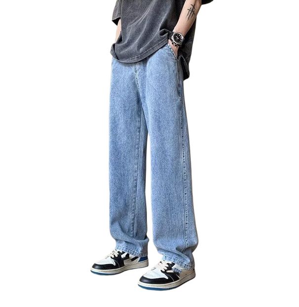 Men's Stretch Jeans Cross Border Summer Loose Straight Leg Casual Trousers Factory Stock Direct Shipping_mkmklike.com