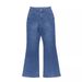 Women's Clothing Retro Fashion Trendy Versatile Street Style Medium Stretch Wide Leg Solid Color Denim Pants_mkmklike.com