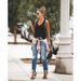 K Ripped Non-stretch Vintage Fashion Denim Trousers For Women; Women's. No Bag_mkmklike.com