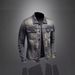 Spring And Autumn Trendy Men's Denim Ripped Jacket American Retro Washed Distressed Embroidered Trendy Jacket Tops Men_mkmklike.com