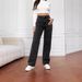 Casual Trendy Fashion Stretch Washed Denim Jeans For Women, Loose Straight-leg Pants_mkmklike.com